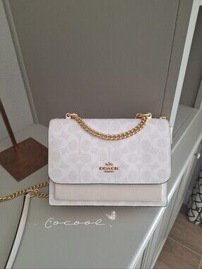 NWT Coach Klare Crossbody BagIn Signature Canvas Gold/White/Chalk CAL29
